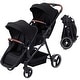 preview thumbnail 1 of 6, Double Stroller Tandem Stroller for Infant and Toddler, Foldable Pushchair Bassinet Pram