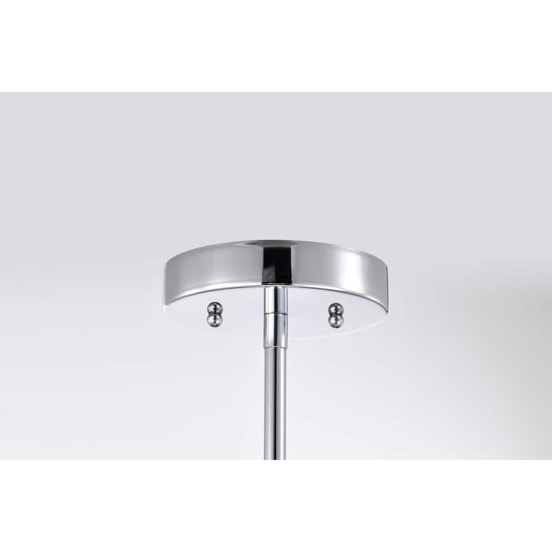 Eudocia 13 Inch Modern Drum Crystal Ceiling Lighted Pendant Chandelier Chrome Finish 2-Light - N/A