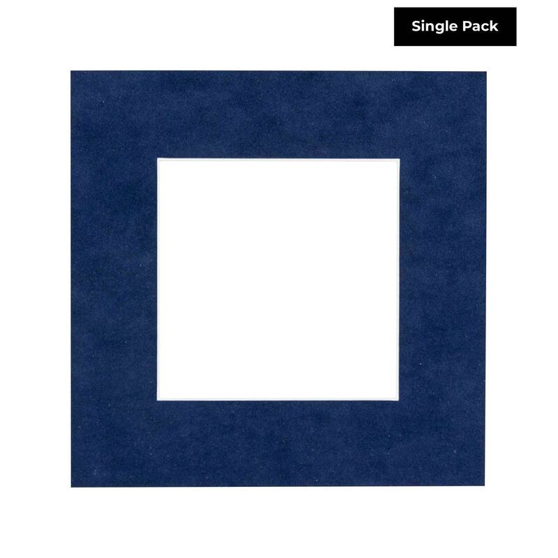 16x16 Mat for 8x8 Photo - Navy Suede Matboard for Frames Measuring 16 x 16 Inches - To Display Art Measuring 8 x 8 Inches