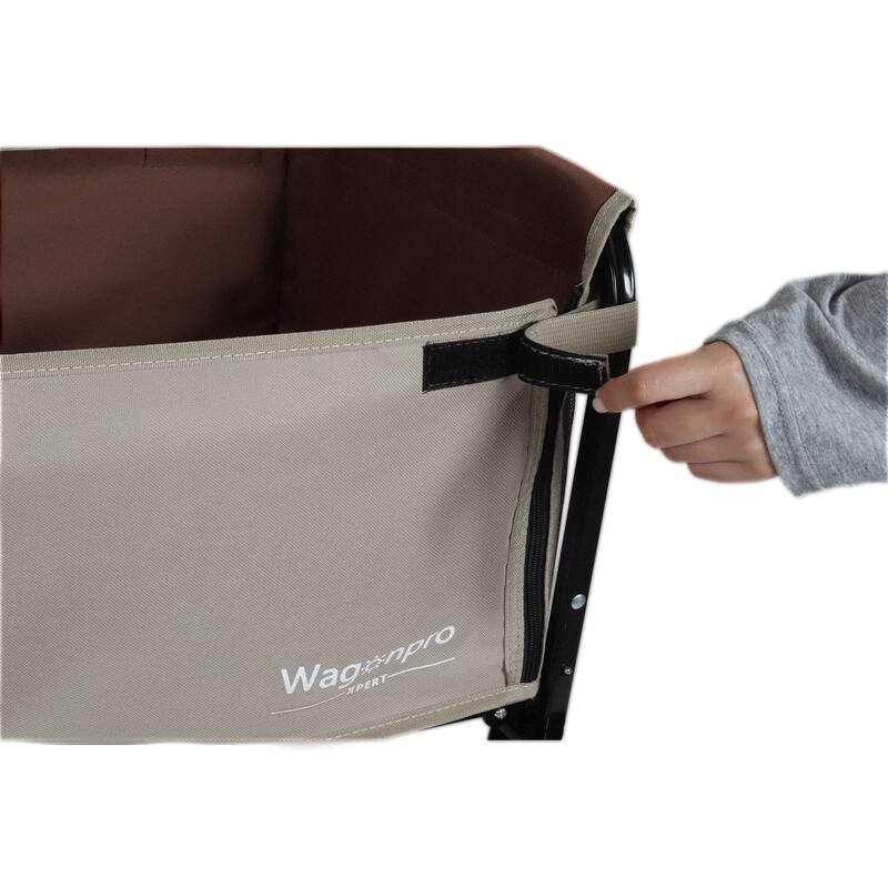 All-In-One Convertible Folding Camping Wagon Cart: Bench Seat, Storage Compartment & Included Dog Tether