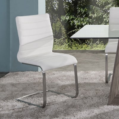 Fusion White or Grey Faux Leather Dining Chairs - Set of 2