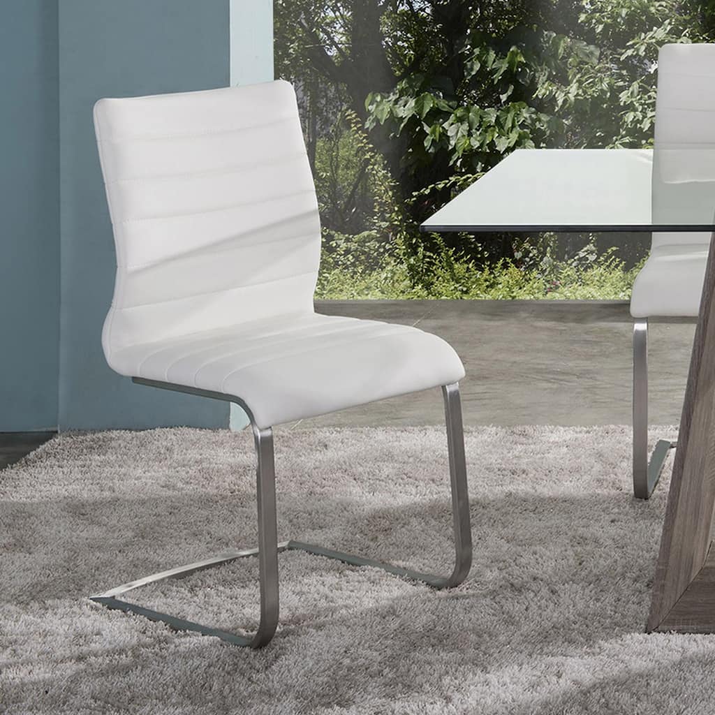 Fusion White or Grey Faux Leather Dining Chairs - Set of 2