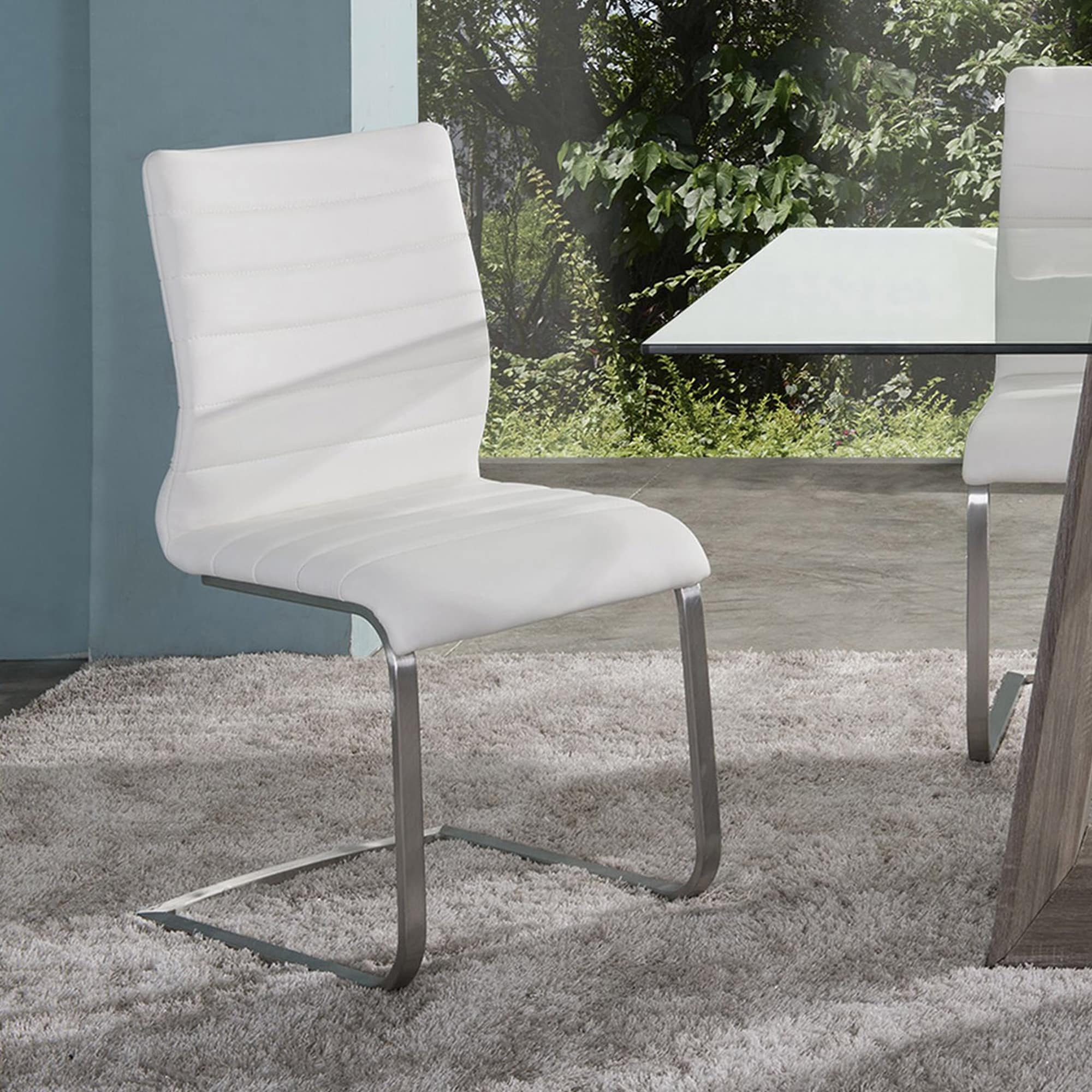 Fusion White or Grey Faux Leather Dining Chairs - Set of 2