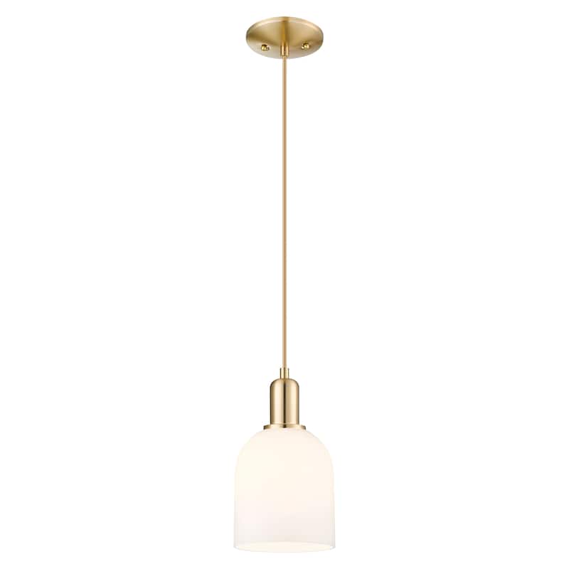 Innovations Lighting Endless Possibilities Arcadia - Bella - 1 Light 6" Cord Hung Mini Pendant - Champagne Bronze/White