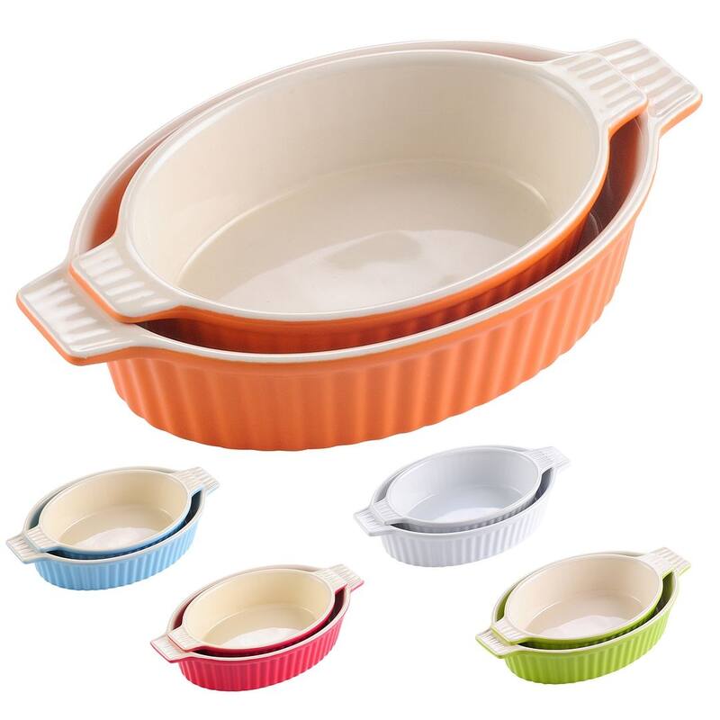 MALACASA, Series Bake.Bake, Ceramic Oval Baking Dish Bakeware Set