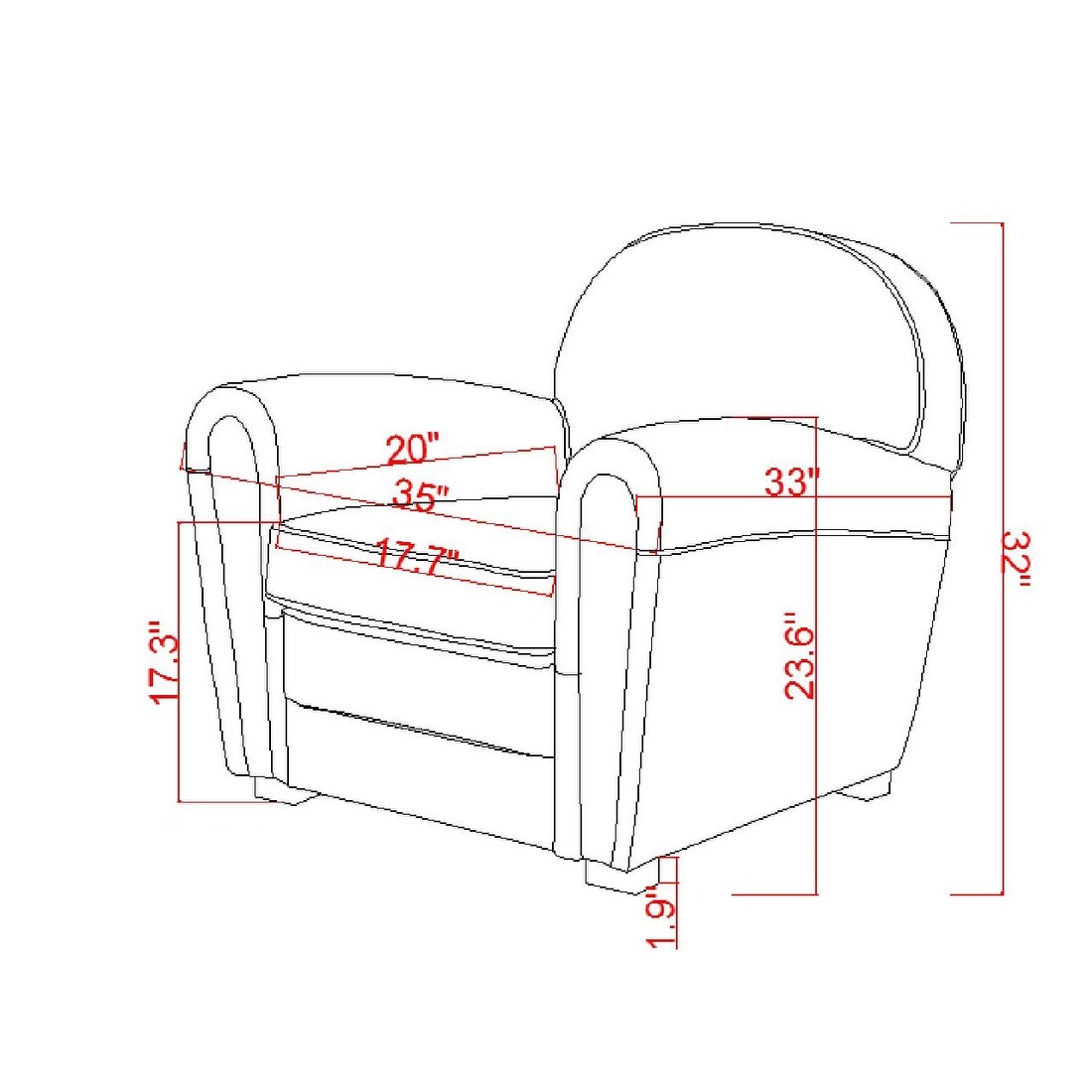 Pasargad home genuine leather paris club chair 2025
