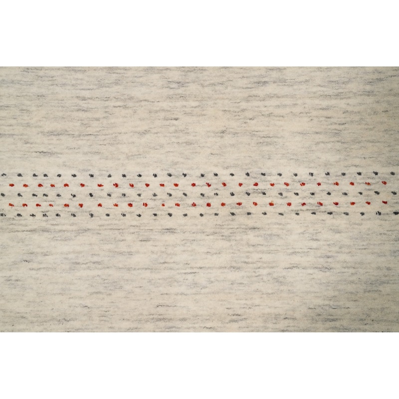 Hand Knotted Oriental 100% Wool Carpet Tribal Animal Pictorial Beige & Ivories Gabbeh Area Rug - 7' 9'' X 5' 1''
