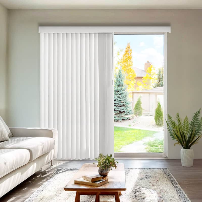 Cordless Vertical Blinds Oxford Alabaster - 78"W X 84"H - White