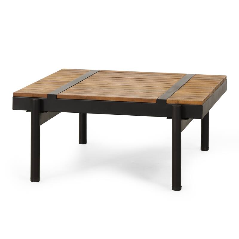 The Outdoor Acacia 5-seat Sectional Sofa Set w/ Water-resistant Cushions by Christopher Knight Home