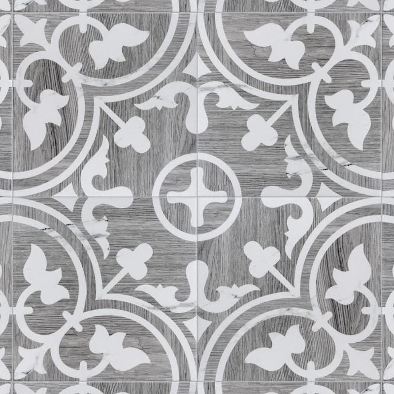Merola Tile Llama Arte Loire Verso Silver Smoke 9-3/4" x 9-3/4" Porcelain Floor and Wall Tile