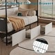 preview thumbnail 10 of 10, Modern Twin Canopy Bed Frame with 3 Under-Bed Storage Drawers/Trundle,with LED and a Charging Station,Guardrail-Style Enclosures