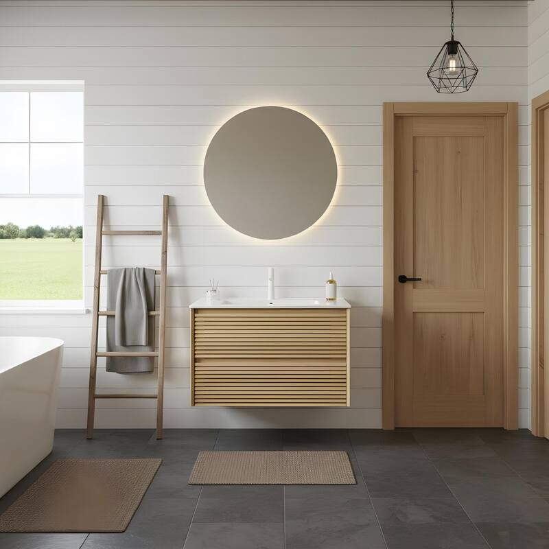 Modern Wall Mounted Bathroom Vanity with Sink