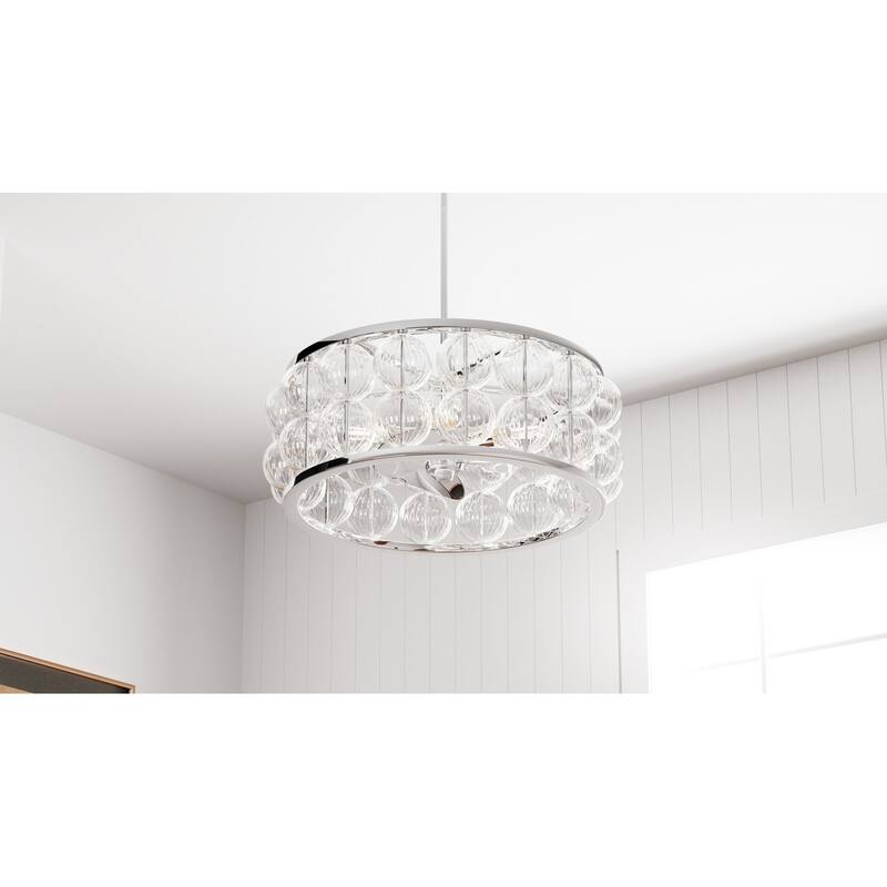 Terrarock 4-Light Polished Chrome Fan Light