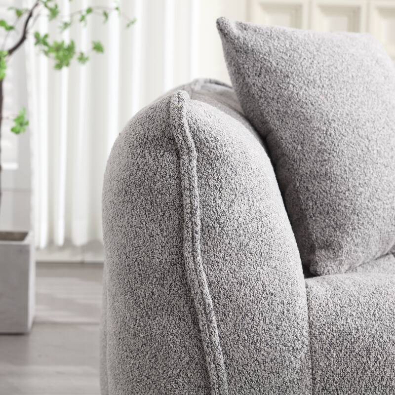 66-Inch Chenille Upholstered Loveseat with Pillows
