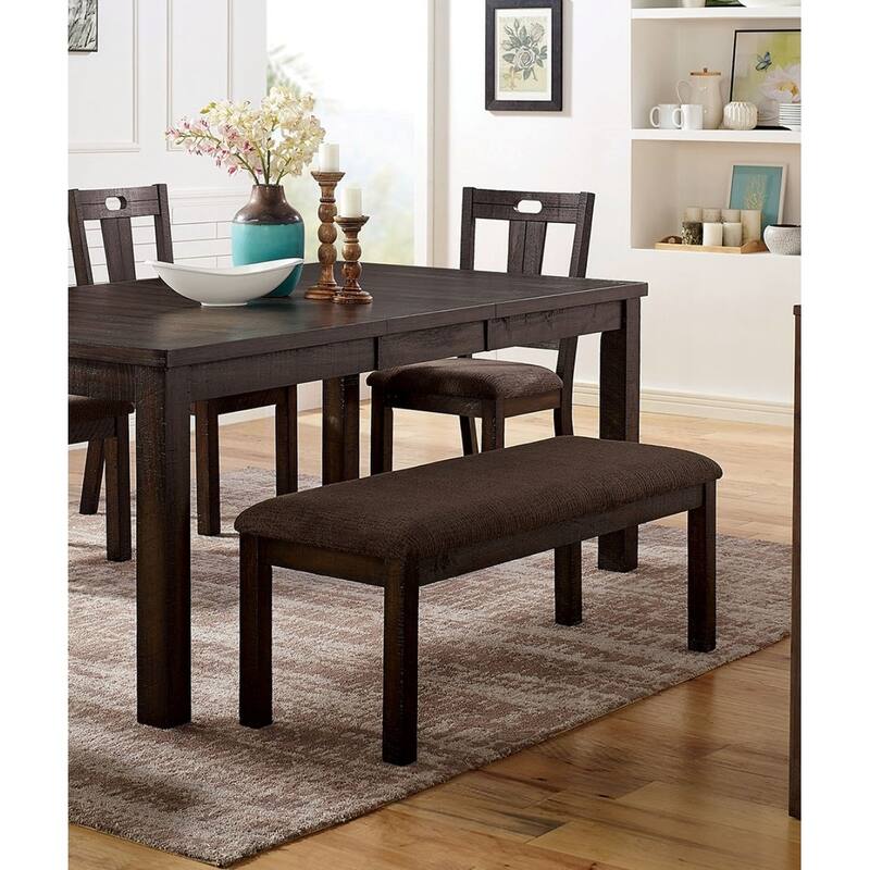 Classic Elegant Design Wooden 1pc Bench Only Dining Room Upholstered Seat Walnut Finish Bench