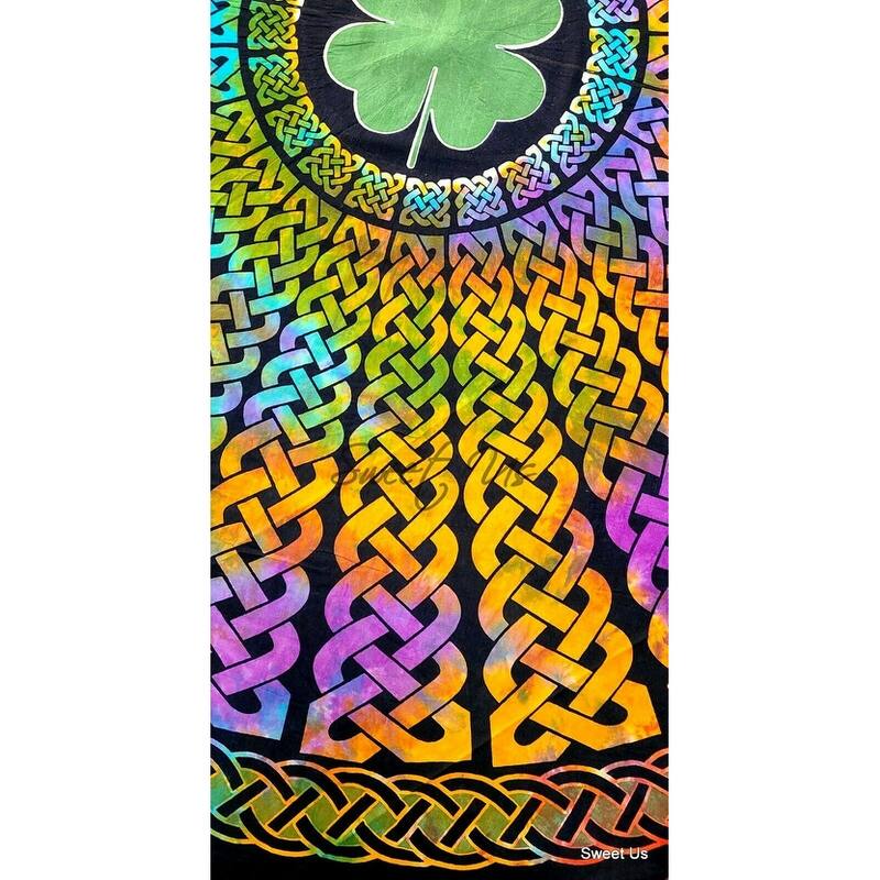 Tie-Dye Cotton Lucky Clover Celtic Tablecloth Collection