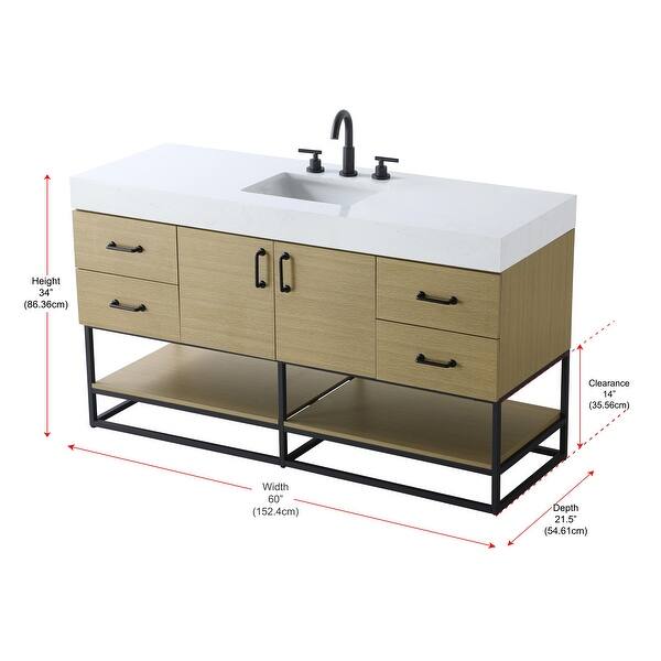 dimension image slide 4 of 12, Lennox 48 - 60 Inch Single Bathroom Vanity