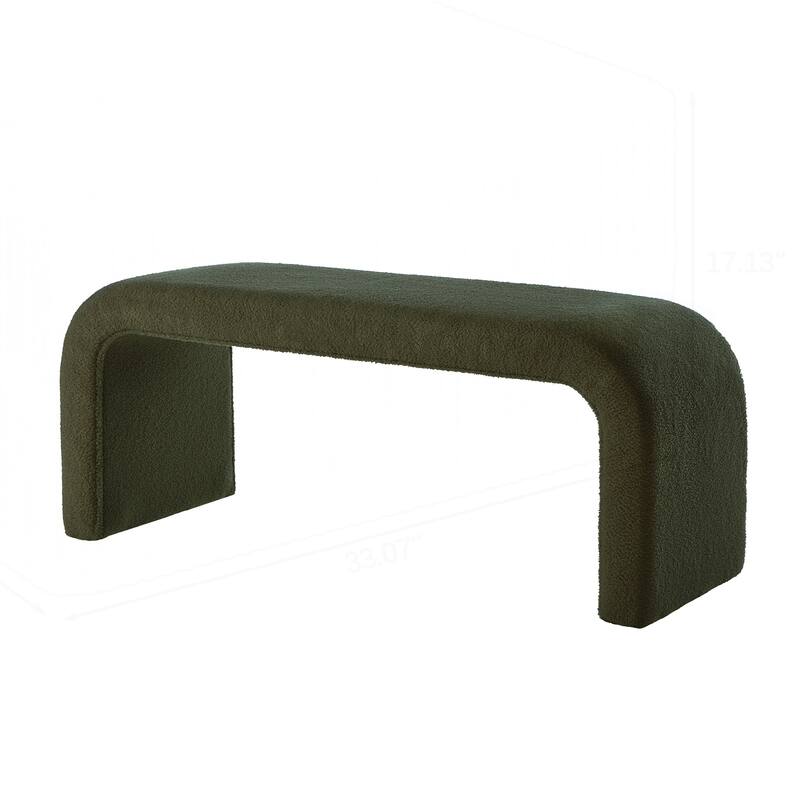 Set of 3 U-Shaped Modern Bench Teddy Ottoman