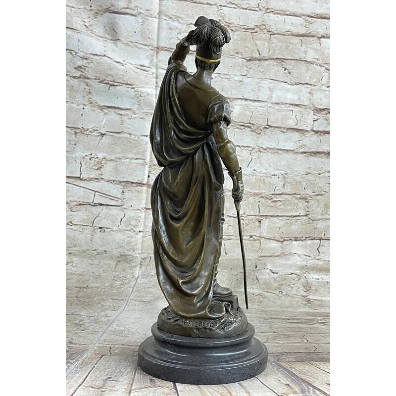 Italian Renaissance Warrior Knight Bronze Statue Sculpture Figure Gold Patina 15 Inches X 7 Inches