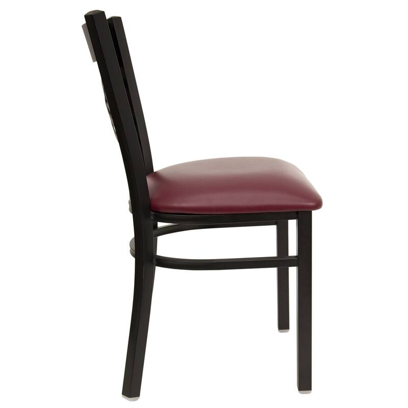 X'' Back Metal Restaurant Chair - 16.5"W x 17"D x 32.25"H - 16.5"W x 17"D x 32.25"H
