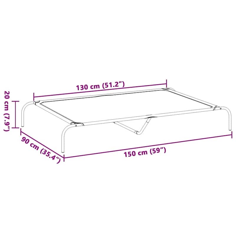 vidaXL Elevated Dog Bed Raised Dog Cot Puppy Sleeping Bed Black Textilene