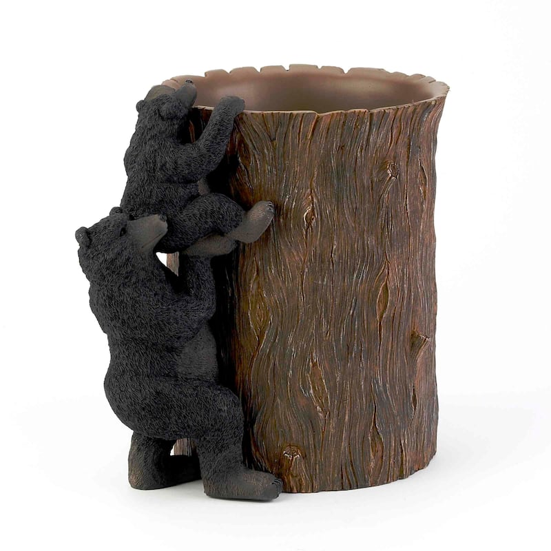 Avanti Linens Black Bear Lodge Wastebasket
