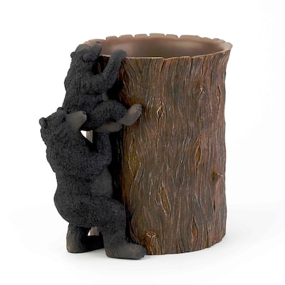 Avanti Linens Black Bear Lodge Wastebasket