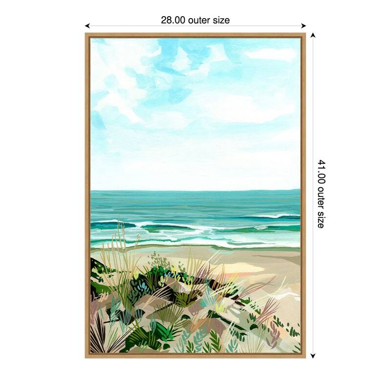 Coastal Grasses by Brook Page Framed Canvas Wall Art Print - 28 x 41 in