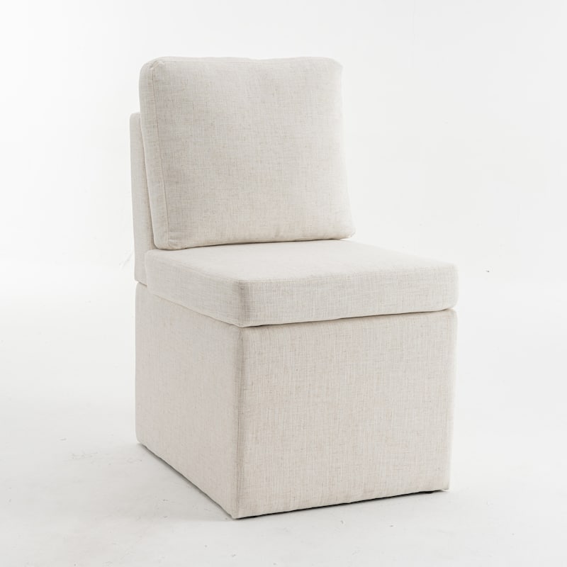 Upholstered Armless Dining Chair, Parsons Chair