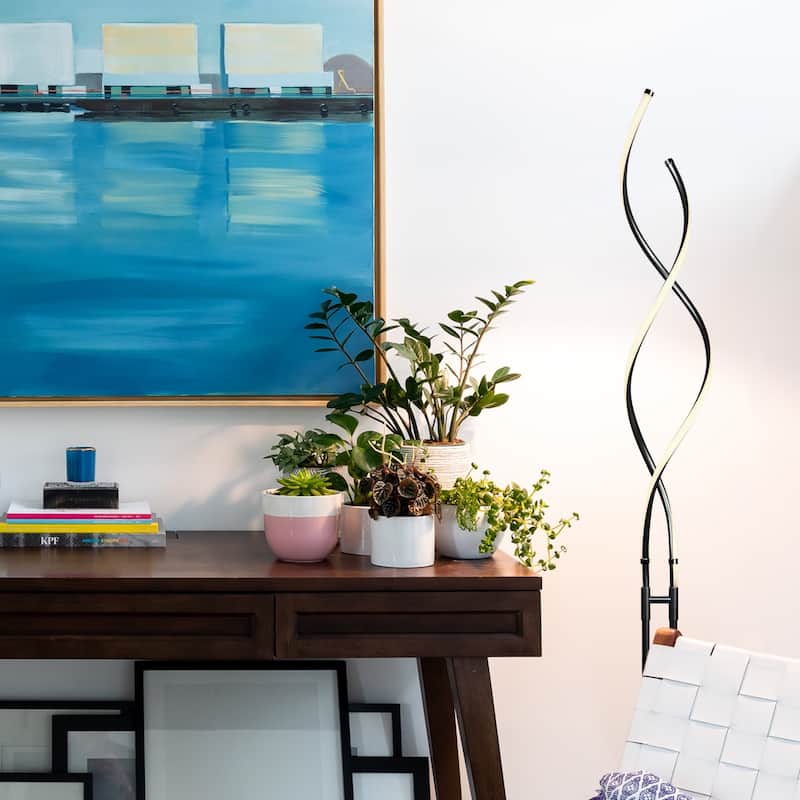 Brightech Embrace 60 in. Industrial 2-Light LED Super Bright Floor Lamp with Built-In 3-Way Dimmer Function