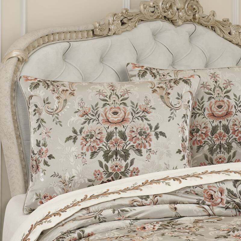 J. Queen New York Pecora Euro Sham - Coral - Euro Square