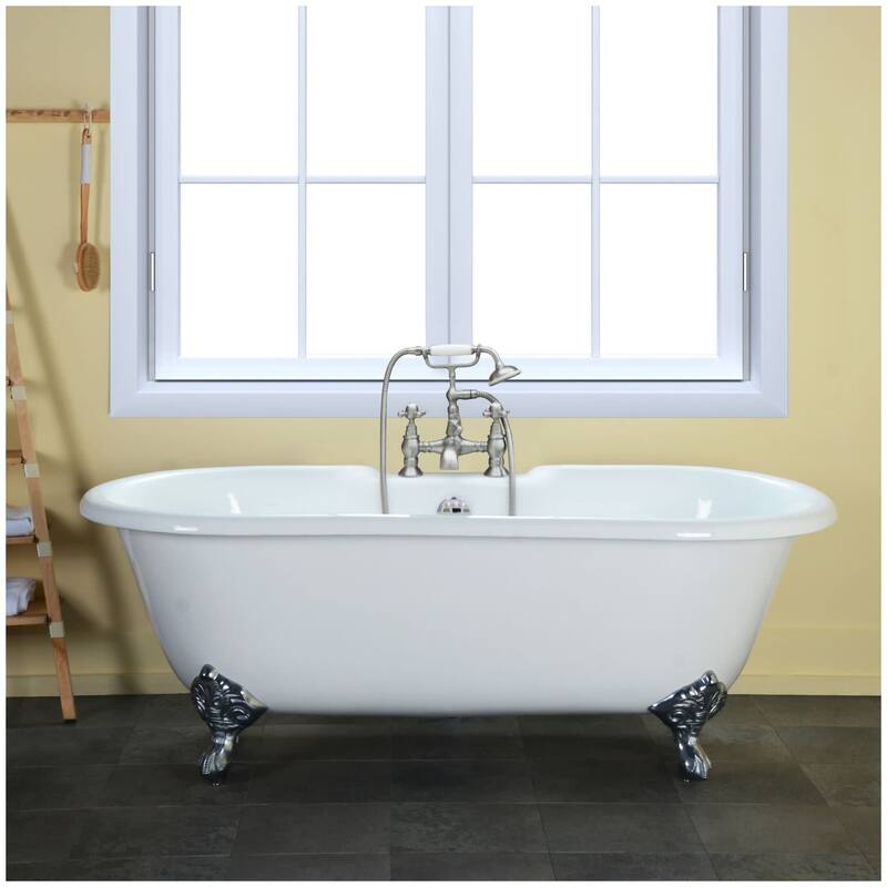 Kingston Brass Aqua Eden 60" Cast Iron Clawfoot Tub with 7" Faucet
