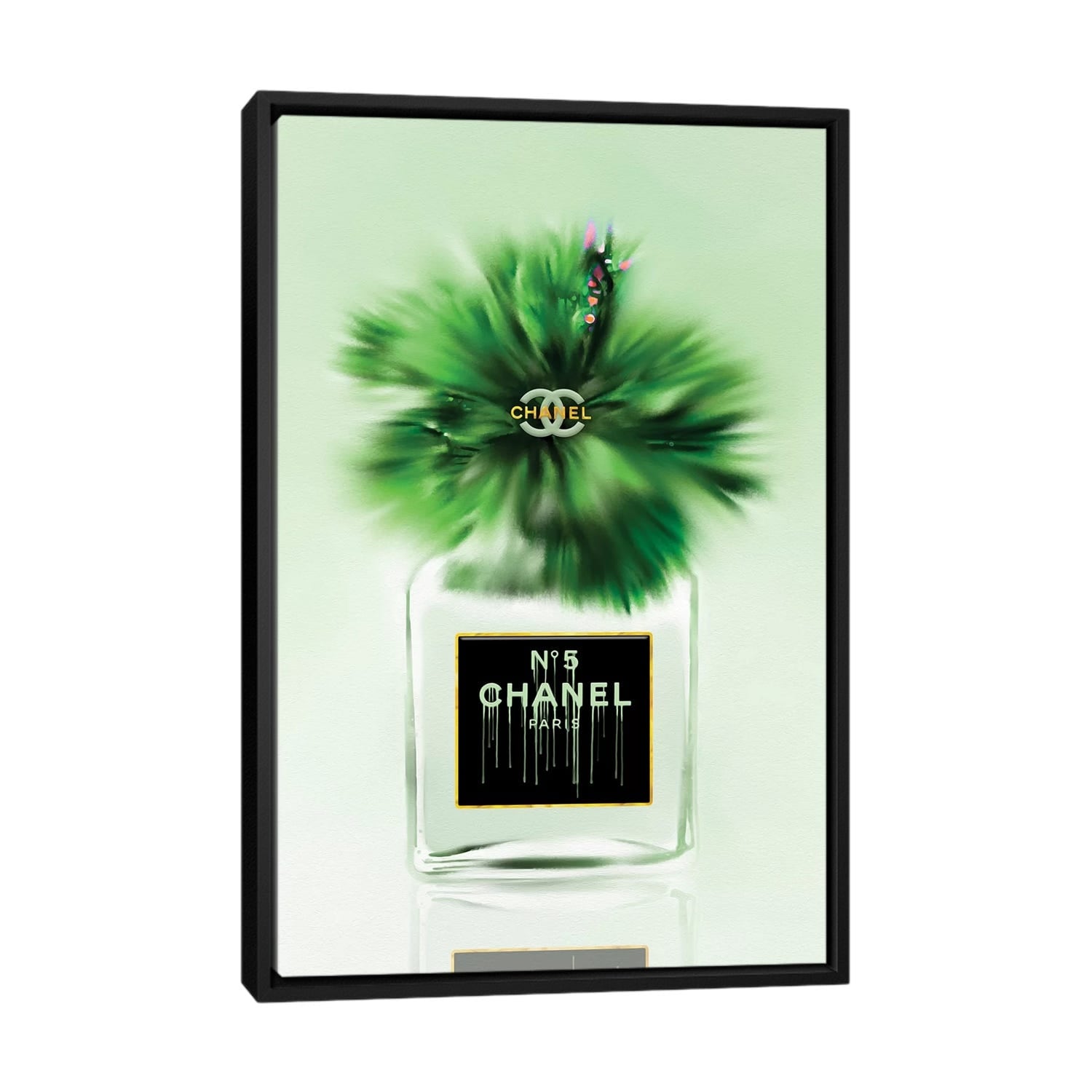 iCanvas Green Dreams Fashion Perfume Bottle & Hibiscus by Pomaikai Barron  Framed Canvas Print - Bed Bath & Beyond - 36634908