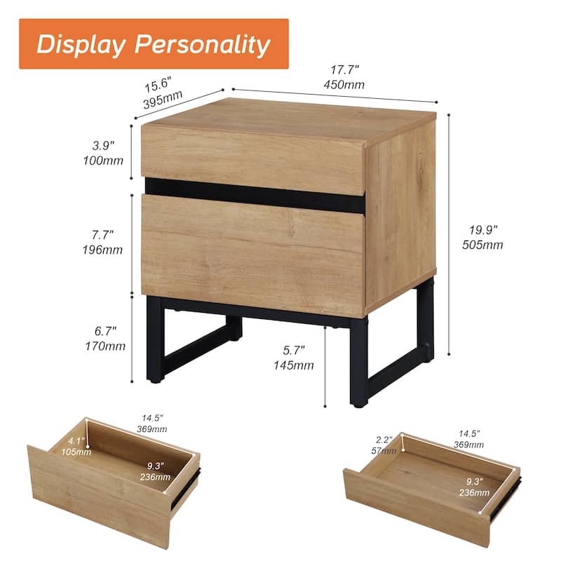 WAMPAT Modern End Table, Farmhouse Sofa Table, Wood Rustic Side End Table for Living Room, Nighstand for Bedroom