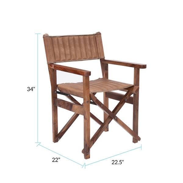 dimension image slide 1 of 2, Carbon Loft Taymor Leather Director's Chair