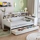 preview thumbnail 5 of 34, Twin Size Wooden Daybed Platform Bed with Recessed Desk Storage Shelves and 2 Drawers Under Bed for Compact Spaces, Bedroom
