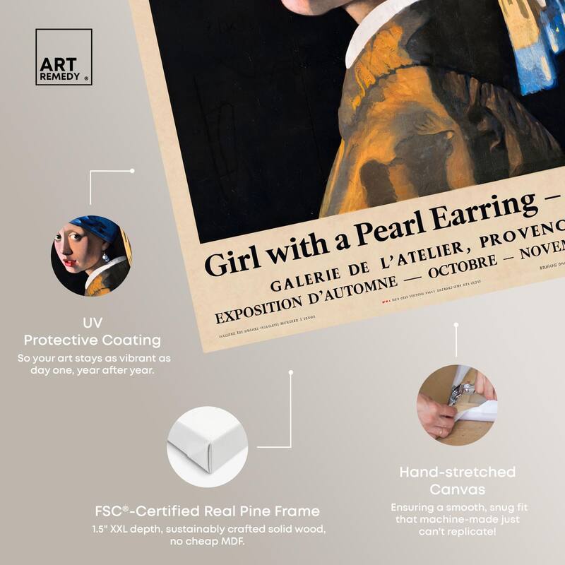 Girl with a Pearl Earring Canvas by Art Remedy, Gallery Wrapped