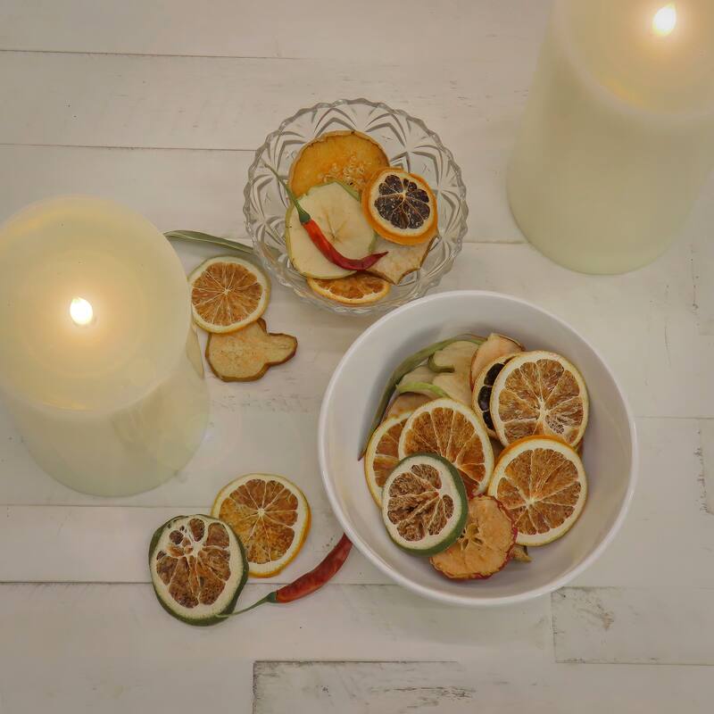 6" 250 Gram Mixed Potpourri Citrus, Sliced Red and Green Apple, Red Chiles, Eucalyptus Leaves - 6 in