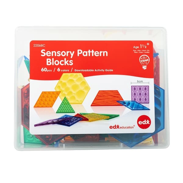slide 2 of 9, edxeducation Translucent Sensory Pattern Blocks Multi - Math - Kids