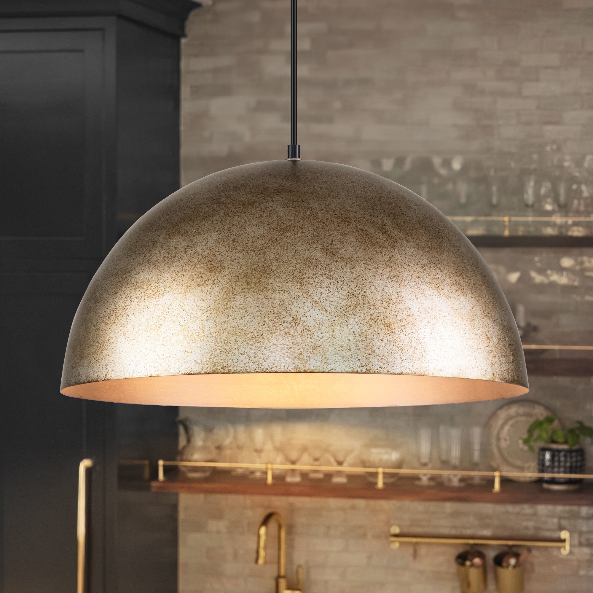 Brass dome pendant light on sale