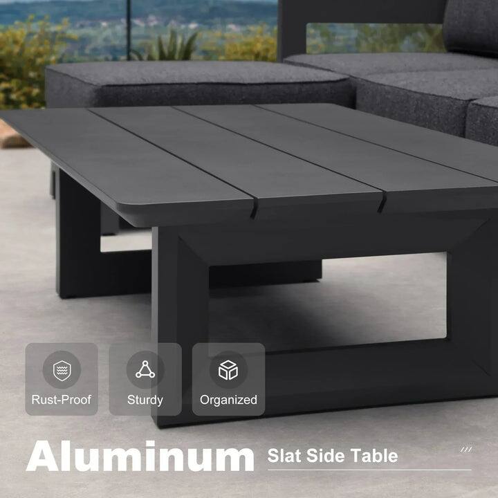 PURPLE LEAF Caesar Enclosed Grey Outdoor Couch with 9.6" Thick for Yard Porch Deck Patio Conversation Sets