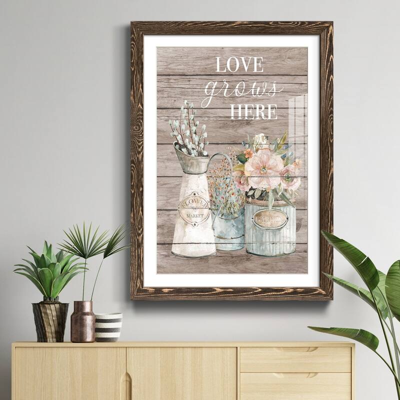 Love Grows Here-Premium Framed Print - Ready to Hang