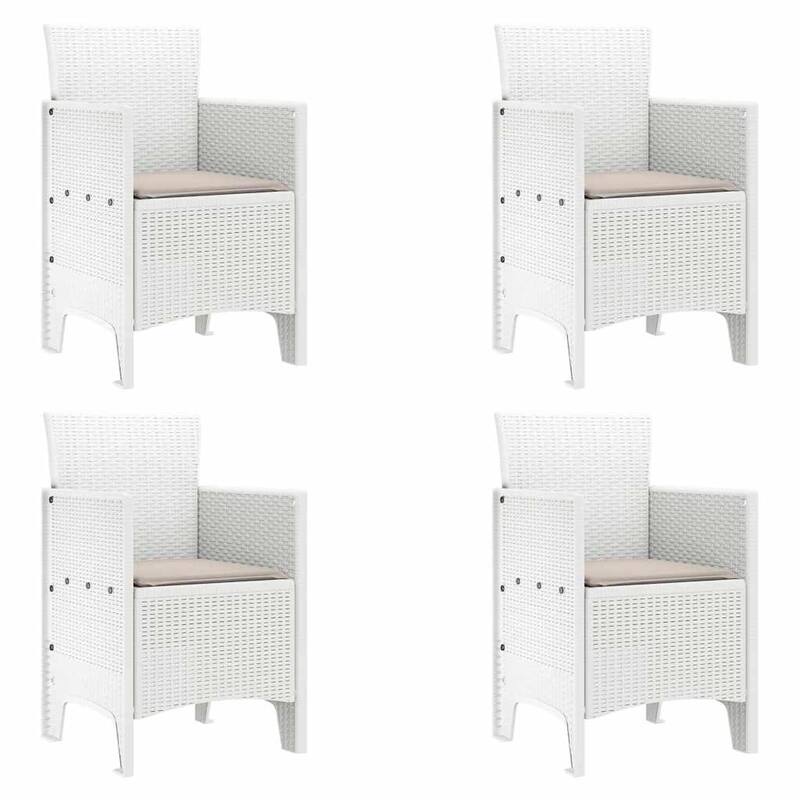 vidaXL Garden Chair 2/4 pcs Anthracite/Brown/White 53 x 49 x 85 cm PP - 53 x 49 x 85 cm