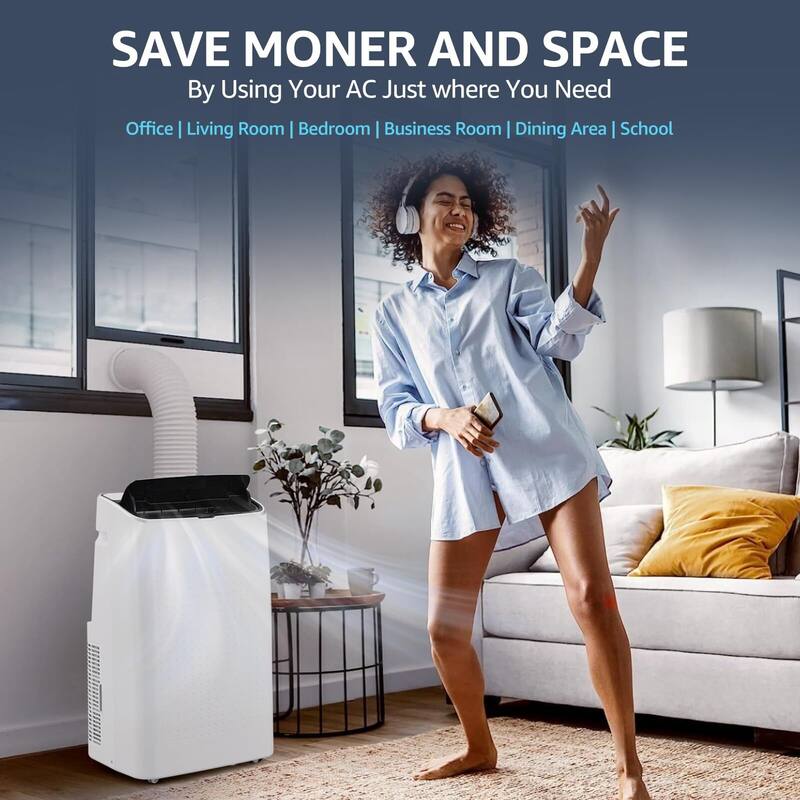 Portable Air Conditioner, 14,000 BTU Portable Air Conditioner with Remote Control