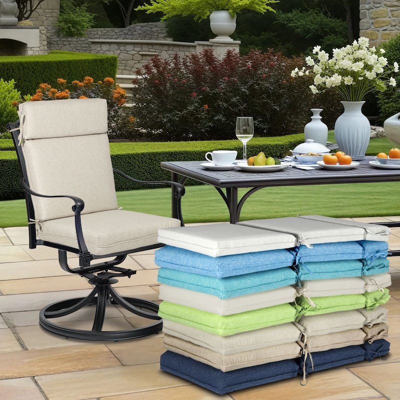 Aoodor Outdoor High Back Dining Chair Cushion Set, 44"x21"x3.2", Set of 4 - 44"x21"x3.2"