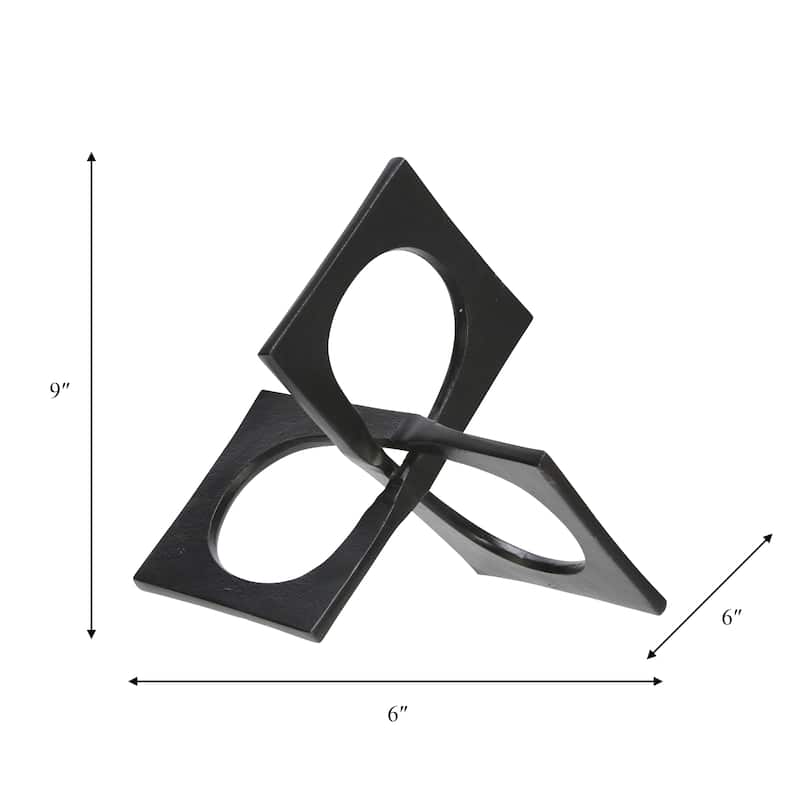 Modern Geometric Metal Abstract Interlocking Square Sculpture