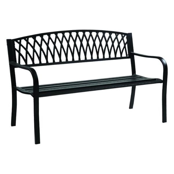 Living Accents Grass Back Park Bench Cast Iron 33.46 in. H x 50 in. L x 23.62 in. D