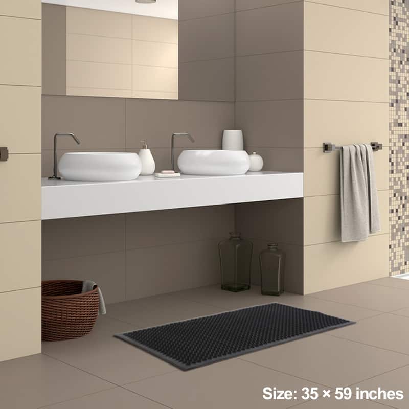 58" Bar Kitchen Industrial Rubber Multi-functional Anti-fatigue Drainage Nonslip Hexagonal Mat - N/A