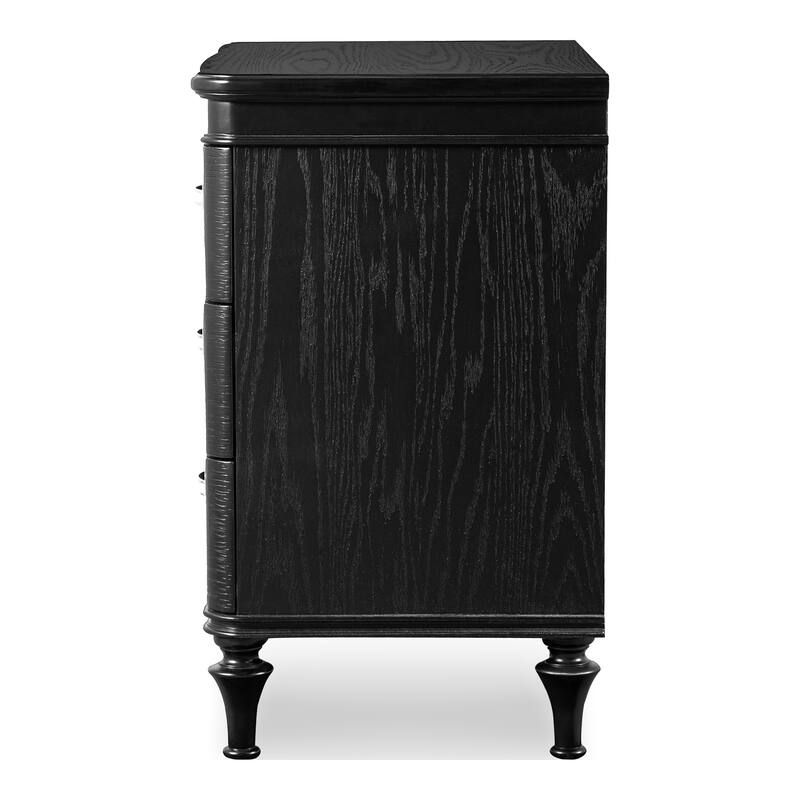 Furniture of America Seabliss Glam 4-Piece Black Solid Wood Panel Bedroom Set