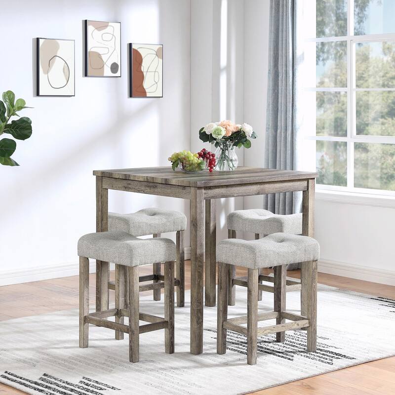 5-Piece Industrial Breakfast Table Set